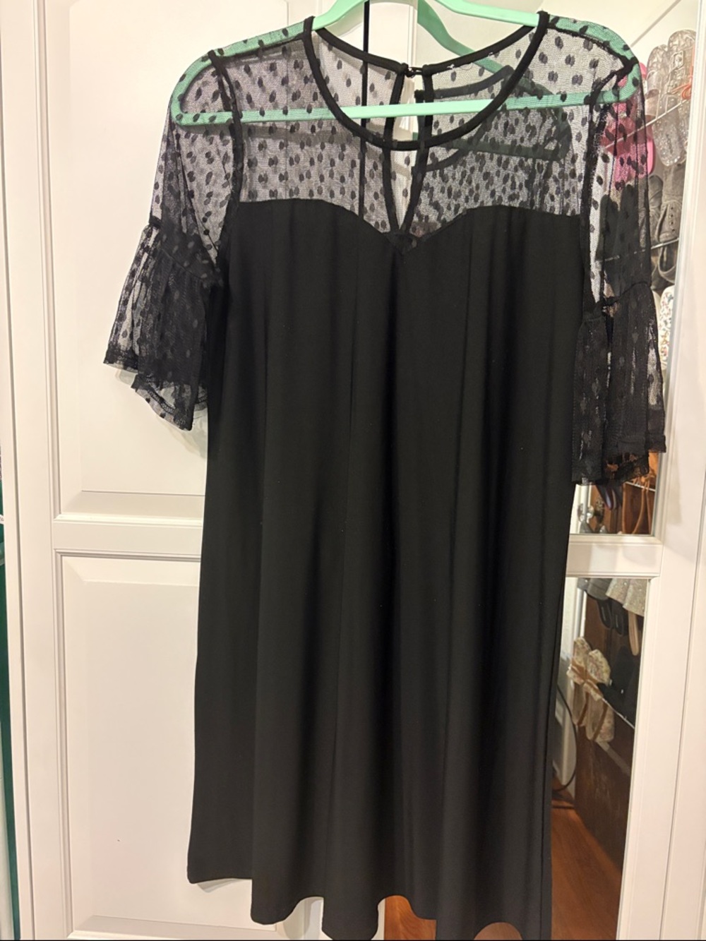 Siren Lily Dress Polka Dot Mesh Bell Sleeves